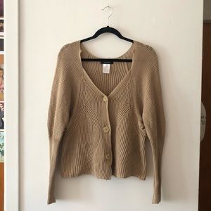 🥯 Beige ribbed coton cardigan from Côtélac size 3
